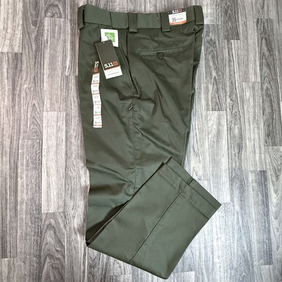 NWT 5.11 PDU A‑Class Twill Pant 35 Unhemmed Sheriff Green Straight Fit Uniform - Picture 3 of 13